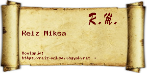 Reiz Miksa névjegykártya